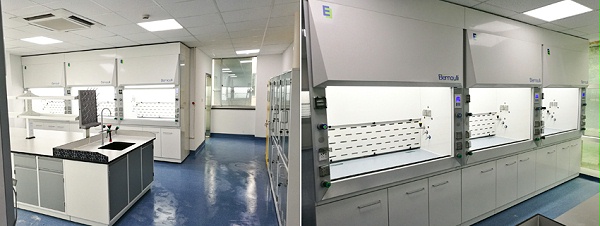 上海特化医药研发中心新建实验室层流幕通风柜应用